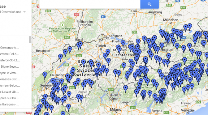 Übersicht von Alpenpässen